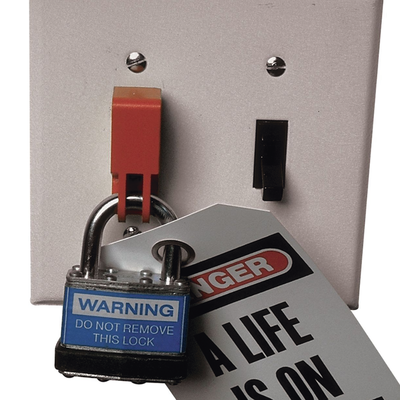 PANDUIT - Dispositivo de Bloqueo LOTO para Interruptores Eléctricos de Palanca, de 15.2 x 22.3 mm, Color Rojo