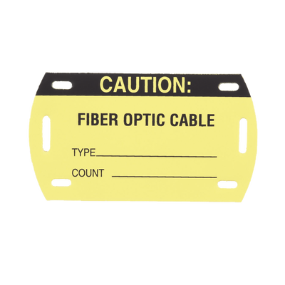 PANDUIT - Kit de 5 Etiquetas Autolaminadas para Fibra Óptica, Para Uso Interior/Exterior, Dimensiones de 90.42 x 52.32 mm (3.56 x 2.06 pulgadas), Color Negro con Amarillo