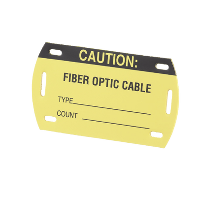 PANDUIT - Kit de 5 Etiquetas Autolaminadas para Fibra Óptica, Para Uso Interior/Exterior, Dimensiones de 90.42 x 52.32 mm (3.56 x 2.06 pulgadas), Color Negro con Amarillo