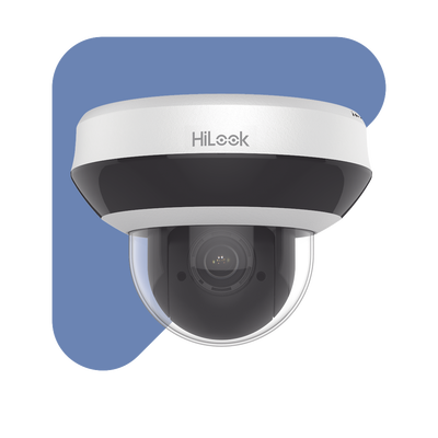 HILOOK BY HIKVISION - Mini Domo PTZ IP 2 Megapixel / 4X Zoom / H.265+ / 20 mts IR EXIR / WDR 120dB / PoE / IK10 / Exterior IP66 / Ultra Baja Iluminación / Micrófono Integrado / PoE