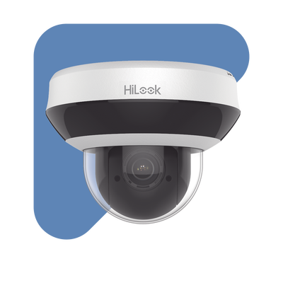 HILOOK BY HIKVISION - Mini Domo PTZ IP 4 Megapixel / 4X Zoom / H.265+ / 20 mts IR EXIR / WDR 120dB / PoE / IK10 / Exterior IP66 / Ultra Baja Iluminación / Micrófono Integrado / PoE