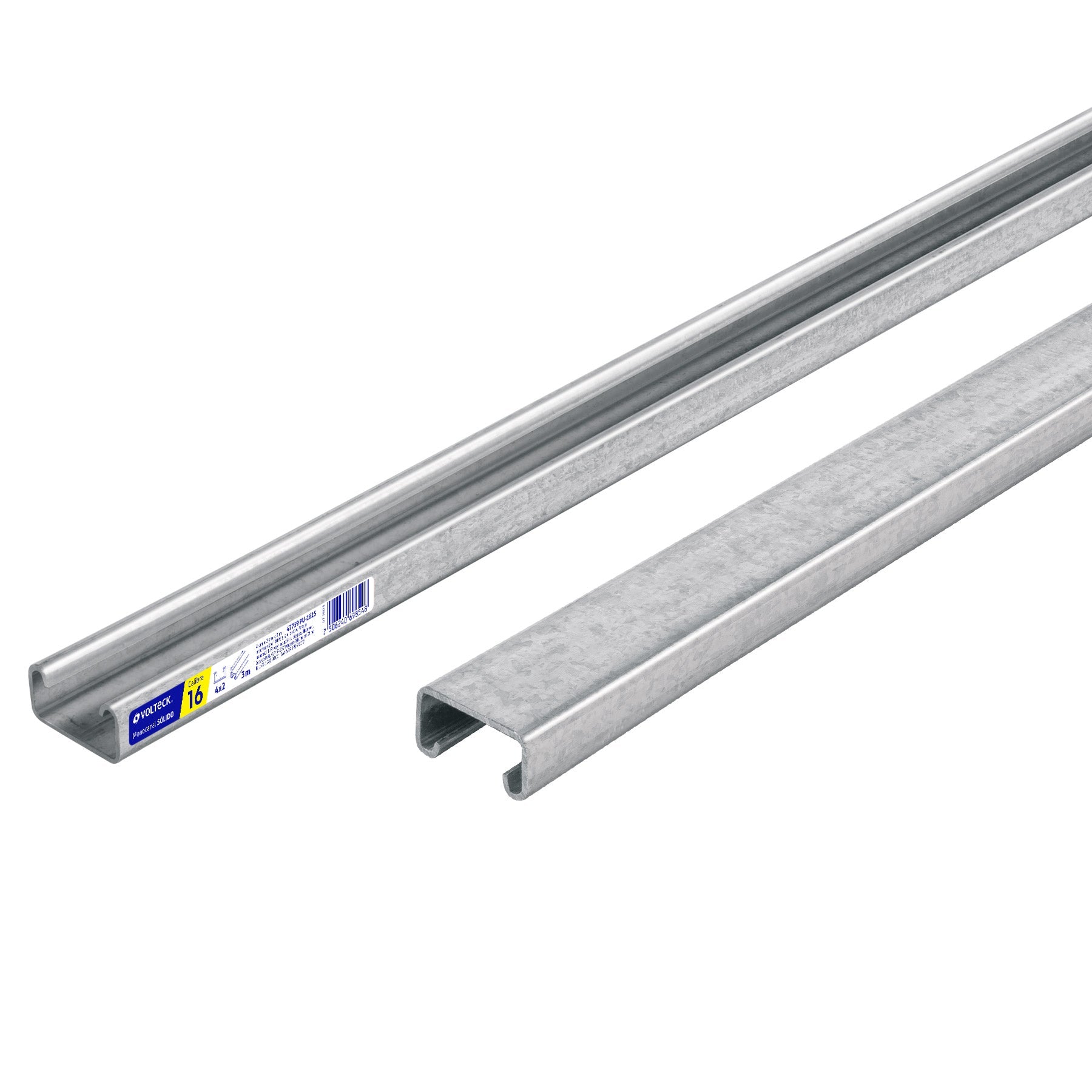 Perfil monocanal solido de 3 m, 4 x 2 cm cal. 16, VOLTECK