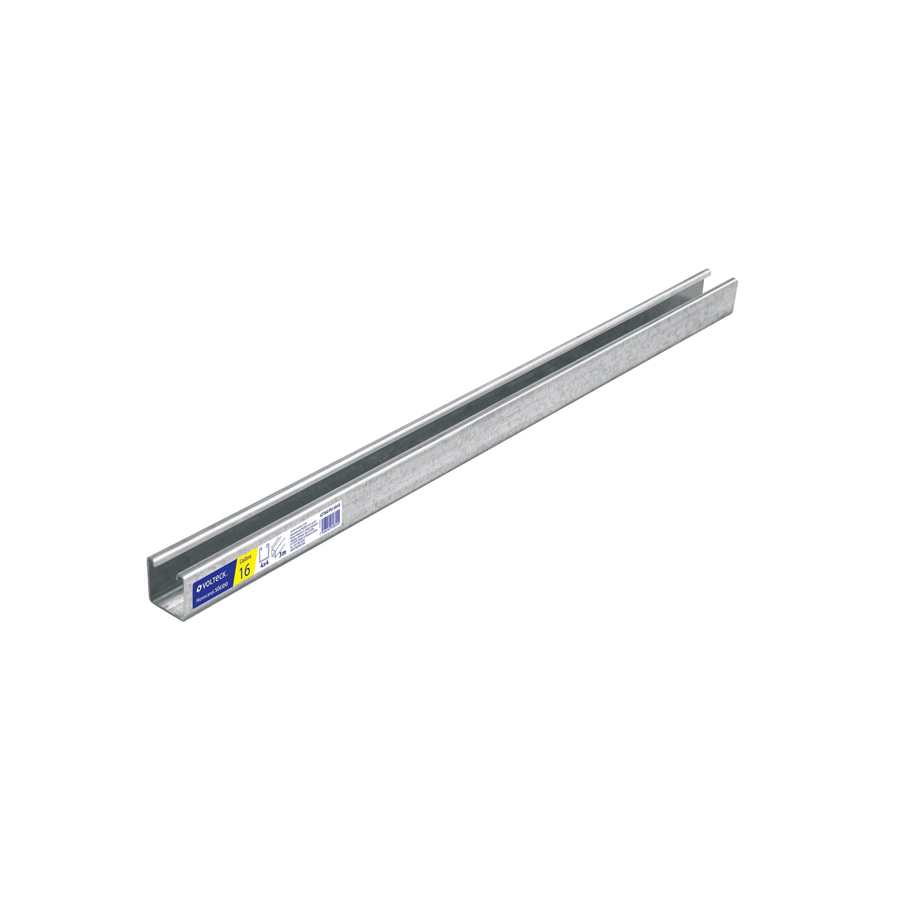 Perfil monocanal solido de 3 m, 4 x 4 cm cal. 16, VOLTECK