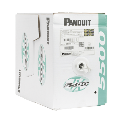 PANDUIT - Bobina de Cable UTP 305 m. de Cobre, PanNet, Gris, Categoría 5e (24 AWG), PVC (CM), de 4 pares