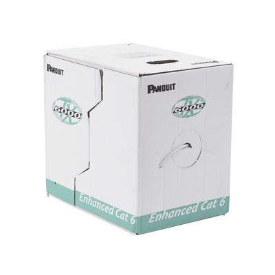 PANDUIT - Bobina de Cable UTP 305 Metros (1000 Pies) de Cobre, TX6000? PanNet, Reelex, Gris Internacional, Categoría 6 Mejorado (23 AWG), PVC (CM), de 4 Pares