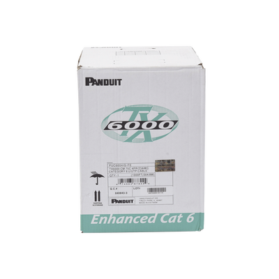 PANDUIT - Bobina de Cable UTP 305 Metros (1000 Pies) de Cobre, TX6000? PanNet, Reelex, Gris Internacional, Categoría 6 Mejorado (23 AWG), PVC (CM), de 4 Pares