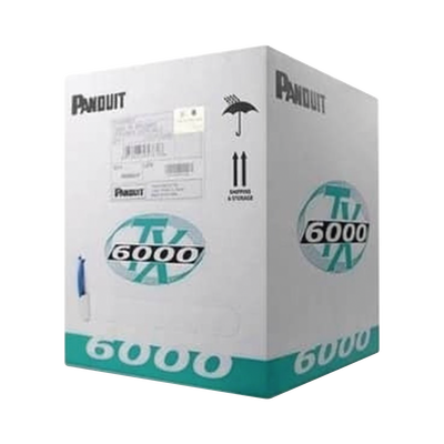 PANDUIT - Bobina de Cable UTP 305 Metros (1000 Pies) de Cobre, TX6000? PanNet, Reelex, Blanco, Categoría 6 Mejorado (23 AWG), PVC (CM), de 4 Pares