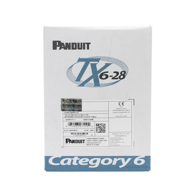 PANDUIT - Bobina de Cable UTP 305 Metros (1000 Pies) de Cobre TX6-28Æ, Azul, Categoría 6, Diámetro Reducido (28 AWG), CM/LSZH, de 4 Pares