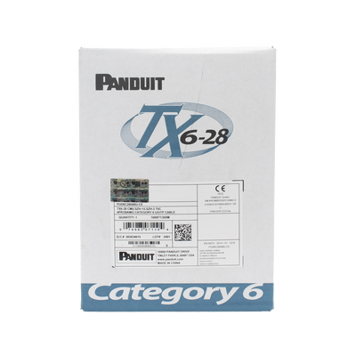 PANDUIT - Bobina de Cable UTP 305 Metros (1000 Pies) de Cobre TX6-28Æ, Azul, Categoría 6, Diámetro Reducido (28 AWG), CM/LSZH, de 4 Pares
