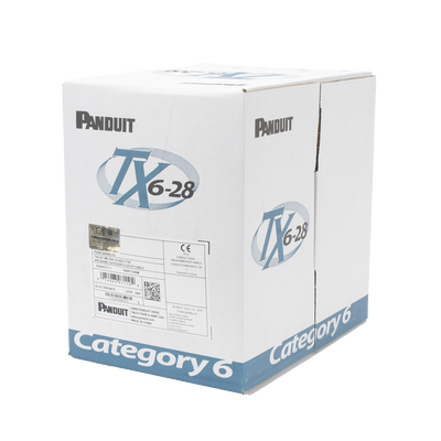 PANDUIT - Bobina de Cable UTP 305 Metros (1000 Pies) de Cobre TX6-28Æ, Azul, Categoría 6, Diámetro Reducido (28 AWG), CM/LSZH, de 4 Pares