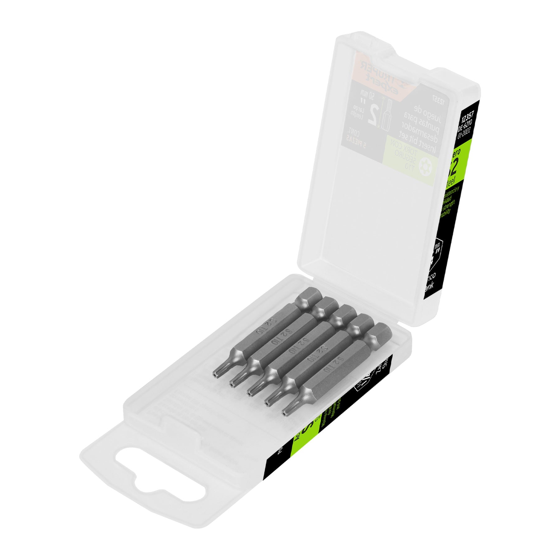 Estuche con 5 puntas torx T10 con seguro largo 2', Expert