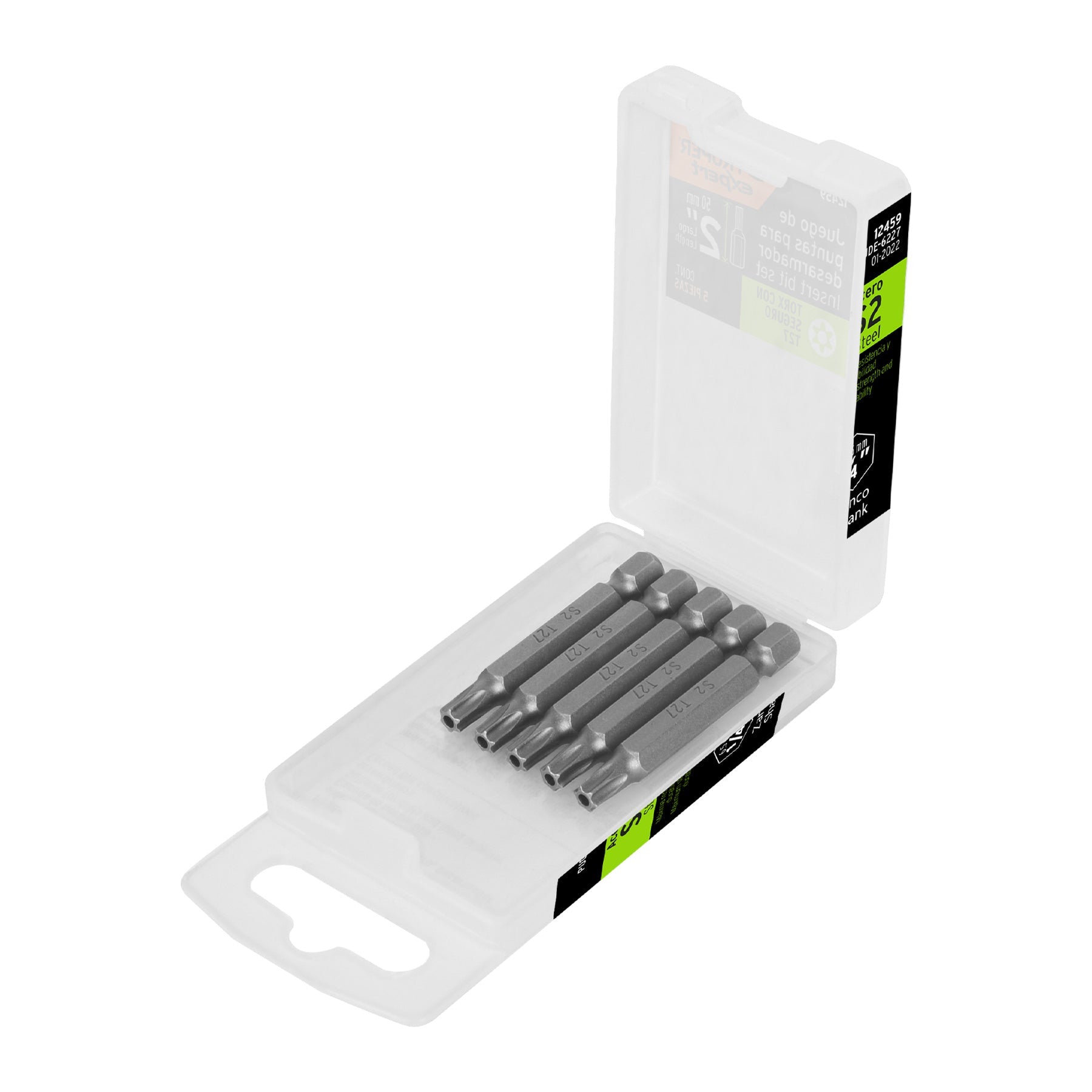 Estuche con 5 puntas torx T27 con seguro largo 2', Expert