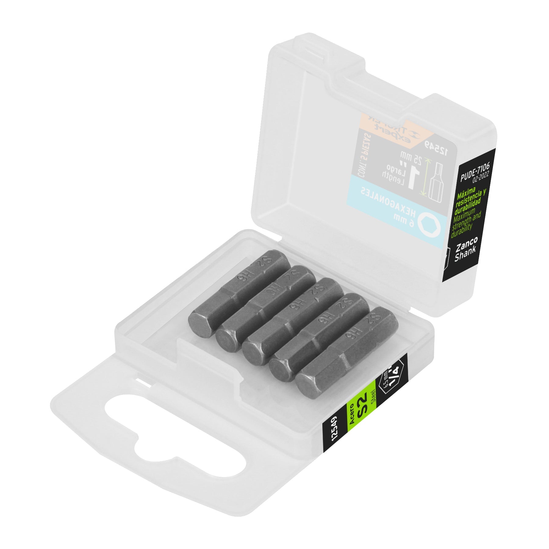 Estuche con 5 puntas hexagonales de 6 mm largo 1', Expert