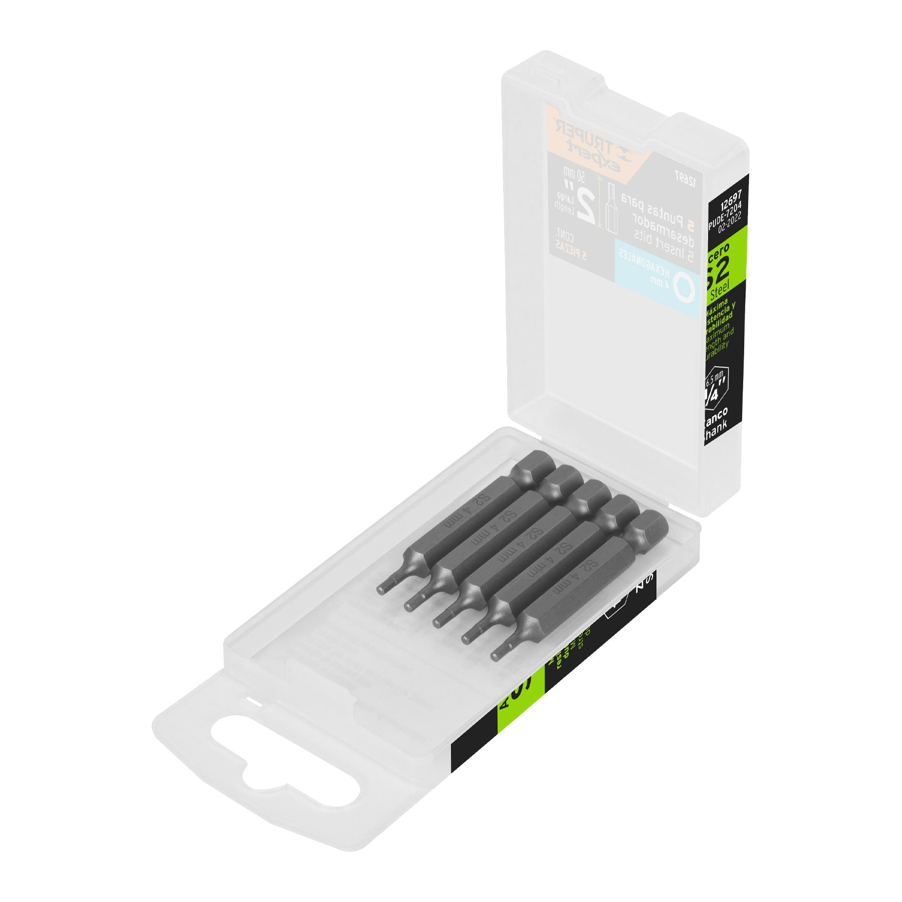 Estuche con 5 puntas hexagonales de 4 mm largo 2', Expert