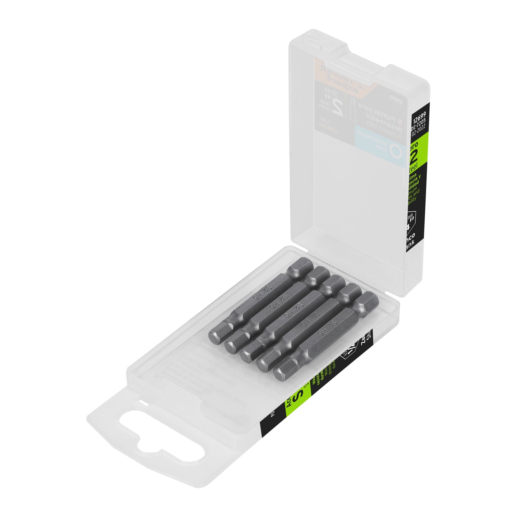 Estuche con 5 puntas hexagonales de 5 mm largo 2', Expert