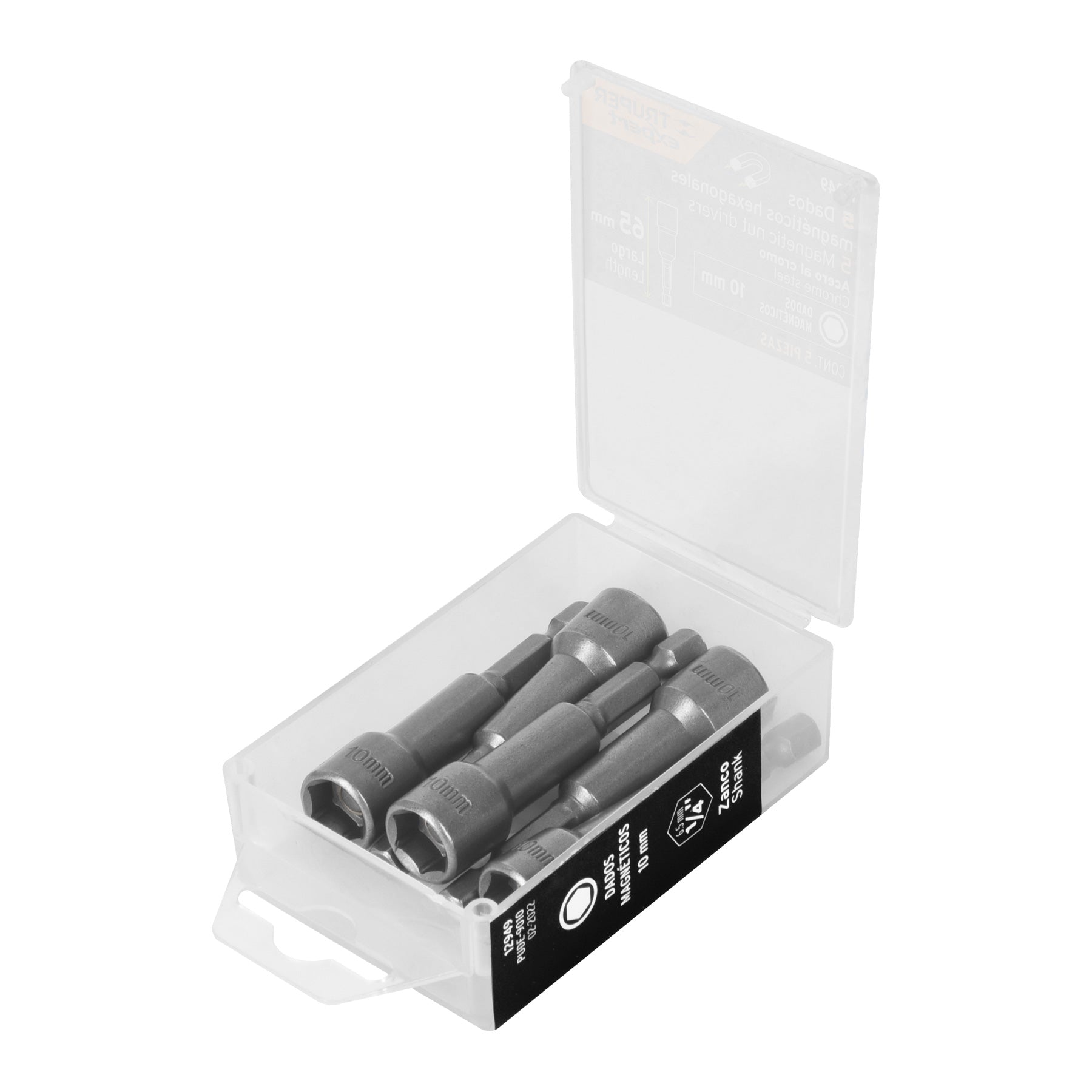 Estuche con 5 dados magneticos de 10 mm largo 2-1/2', Expert