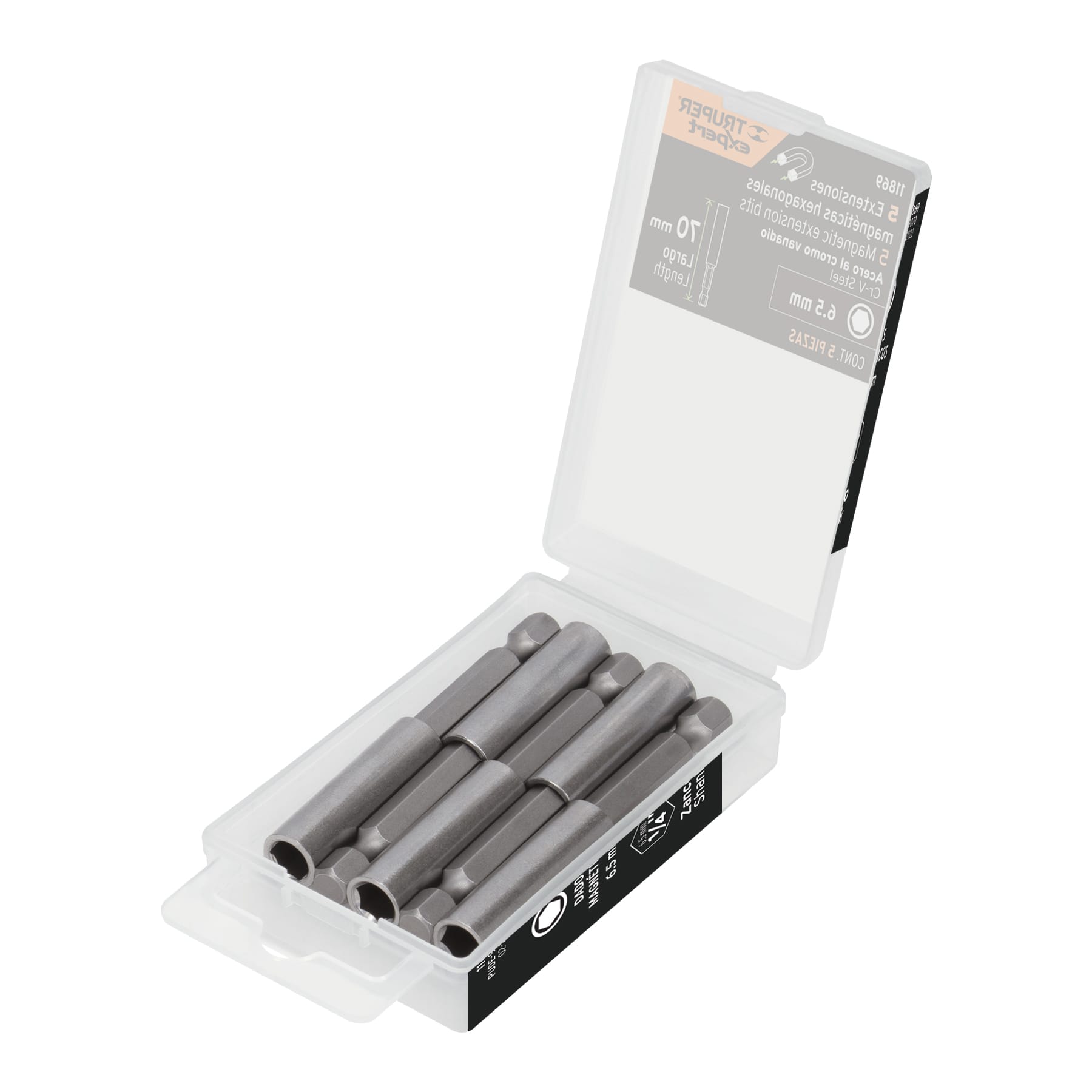 Estuche con 5 extensiones de 70 mm, magneticas, EXPERT