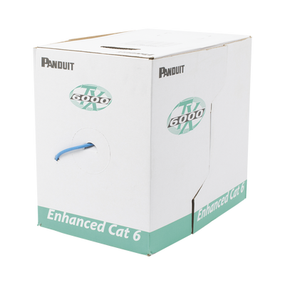 PANDUIT - Bobina de Cable UTP 305 m. de Cobre, TX6000™ PanNet, Reelex, Azul, Categoría 6 Mejorado (23 AWG), LSZH (Bajo Humo, Cero Halógenos), de 4 pares