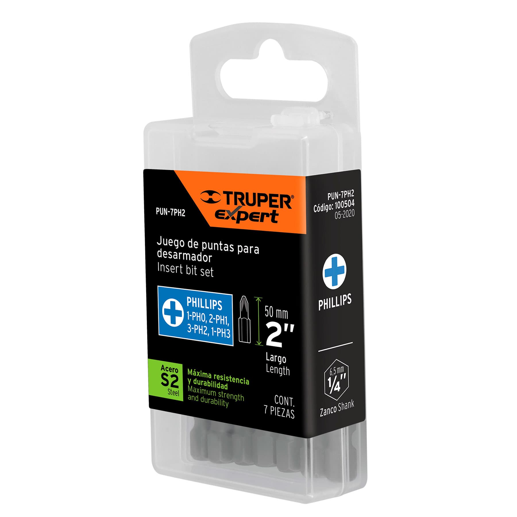 Estuche con 7 puntas de cruz combinadas largo 2', Expert