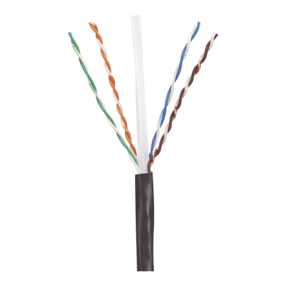 PANDUIT - Bobina de Cable UTP de 4 Pares, PanNet, Para Exterior con Gel, Cat6 (23 AWG), Industrial para Climas Extremos, Color Negro, 305 Metros (1000 Pies)