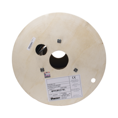 PANDUIT - Bobina de Cable UTP de 4 Pares, PanNet, Para Exterior con Gel, Cat6 (23 AWG), Industrial para Climas Extremos, Color Negro, 305 Metros (1000 Pies)