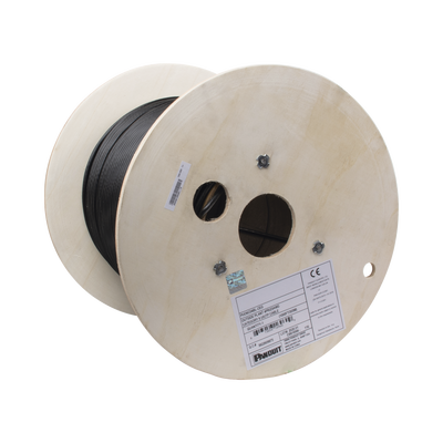 PANDUIT - Bobina de Cable UTP de 4 Pares, PanNet, Para Exterior con Gel, Cat6 (23 AWG), Industrial para Climas Extremos, Color Negro, 305 Metros (1000 Pies)
