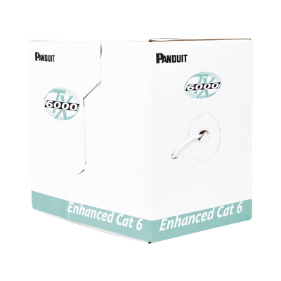 PANDUIT - Bobina de Cable UTP 305 Metros (1000 Pies) de Cobre, TX6000? PanNet, Reelex, Gris, Categoría 6 Mejorado (23 AWG), PVC (CMR, Riser), de 4 Pares