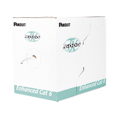 PANDUIT - Bobina de Cable UTP 305 Metros (1000 Pies) de Cobre, TX6000? PanNet, Reelex, Gris, Categoría 6 Mejorado (23 AWG), PVC (CMR, Riser), de 4 Pares