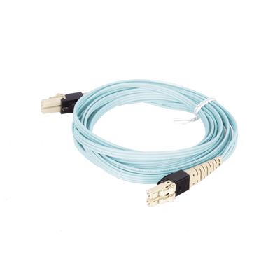 PANDUIT - Jumper PViQ de Fibra Óptica Multimodo 50/125 OM4, LC-LC Duplex, LSZH, Color Aqua, 3 Metros