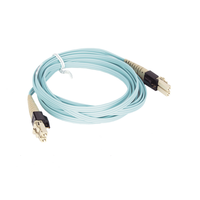 PANDUIT - Jumper PViQ de Fibra Óptica Multimodo 50/125 OM4, LC-LC Duplex, LSZH, Color Aqua, 3 Metros