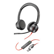 POLY - Poly Auriculares estéreo USB-C Blackwire 8225 + Adaptador USB-C/A