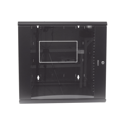 PANDUIT - Gabinete PanZone de Montaje en Pared, de 19in, Puerta con Ventana de Seguridad, 12 UR, 762mm de Profundidad, Color Negro