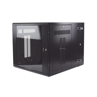 PANDUIT - Gabinete PanZone de Montaje en Pared, de 19in, Puerta con Ventana de Seguridad, 12 UR, 762mm de Profundidad, Color Negro