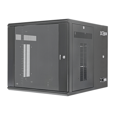 PANDUIT - Gabinete PanZone de Montaje en Pared, de 19in, Puerta con Ventana de Seguridad, 12 UR, 762mm de Profundidad, Color Negro