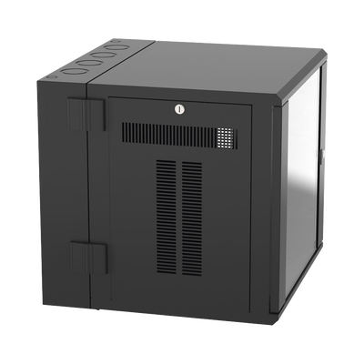 PANDUIT - Gabinete PanZone de Montaje en Pared, de 19in, Puerta con Ventana de Seguridad, 12 UR, 635mm de Profundidad, Color Negro
