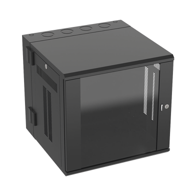 PANDUIT - Gabinete PanZone de Montaje en Pared, de 19in, Puerta con Ventana de Seguridad, 12 UR, 635mm de Profundidad, Color Negro
