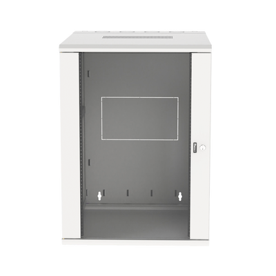 PANDUIT - Gabinete PanZone de Montaje en Pared, de 19in, Puerta con Ventana de Seguridad, 18 UR, 762mm de Profundidad, Color Blanco