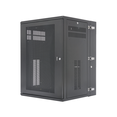 PANDUIT - Gabinete PanZone de Montaje en Pared, de 19in, Puerta Ventilada, 18 UR, 635mm de Profundidad, Color Negro