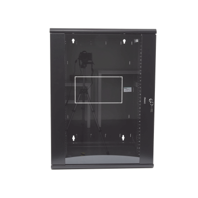 PANDUIT - Gabinete PanZone de Montaje en Pared, de 19in, Puerta con Ventana de Seguridad, 18 UR, 635mm de Profundidad, Color Negro