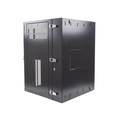 PANDUIT - Gabinete PanZone de Montaje en Pared, de 19in, Puerta con Ventana de Seguridad, 18 UR, 635mm de Profundidad, Color Negro