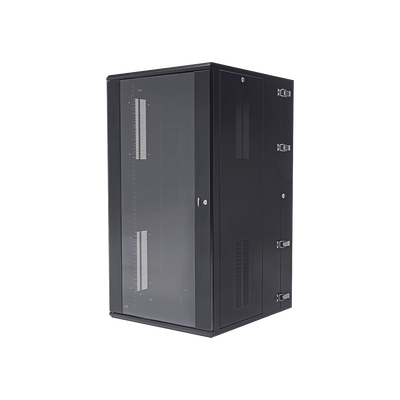 PANDUIT - Gabinete PanZone de Montaje en Pared, de 19in, Puerta con Ventana de Seguridad, 26 UR, 762mm de Profundidad, Color Negro