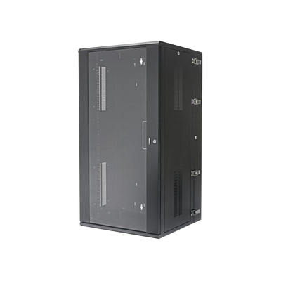 PANDUIT - Gabinete PanZone de Montaje en Pared, de 19in, Puerta con Ventana de Seguridad, 26 UR, 635mm de Profundidad, Color Negro
