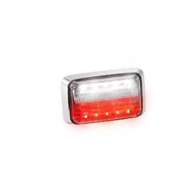 FEDERAL SIGNAL - Luz de advertencia Quadraflare LED con flasher integrado y mica transparente, en combinación de colores rojo y claro.