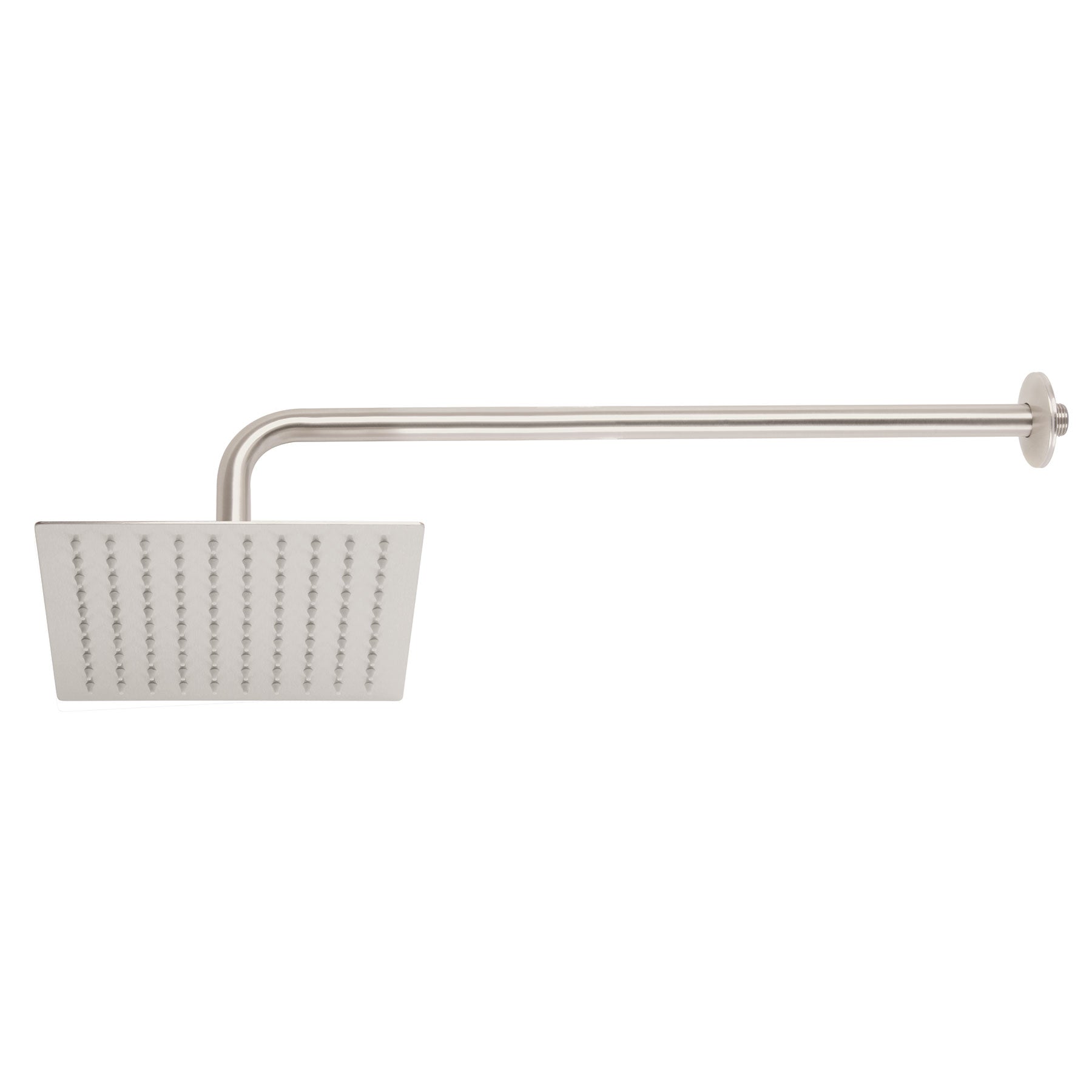 Regadera plato cuadrado 8' con brazo, satin, FOSET RIVIERA
