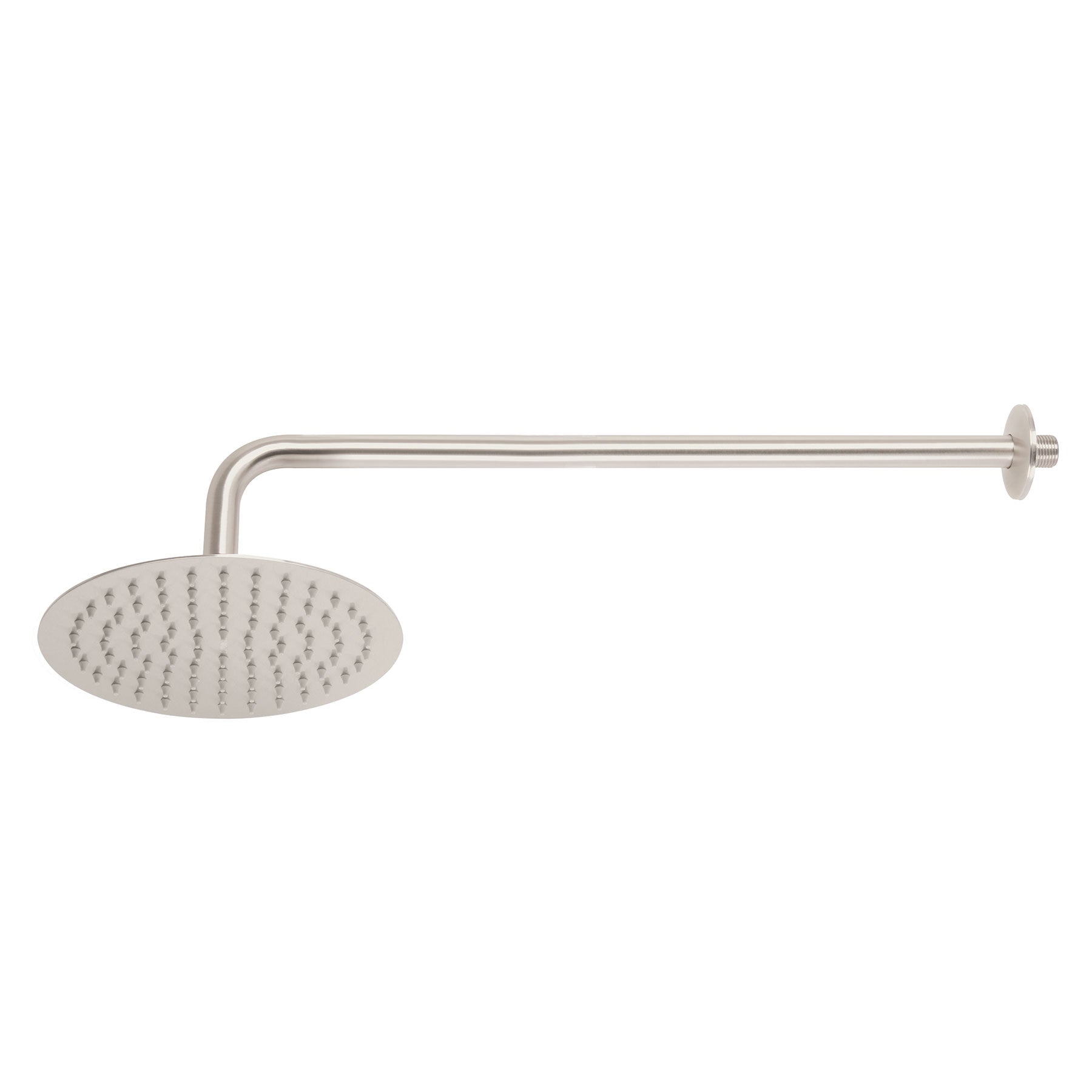 Regadera plato redondo 8' con brazo, satin, FOSET RIVIERA