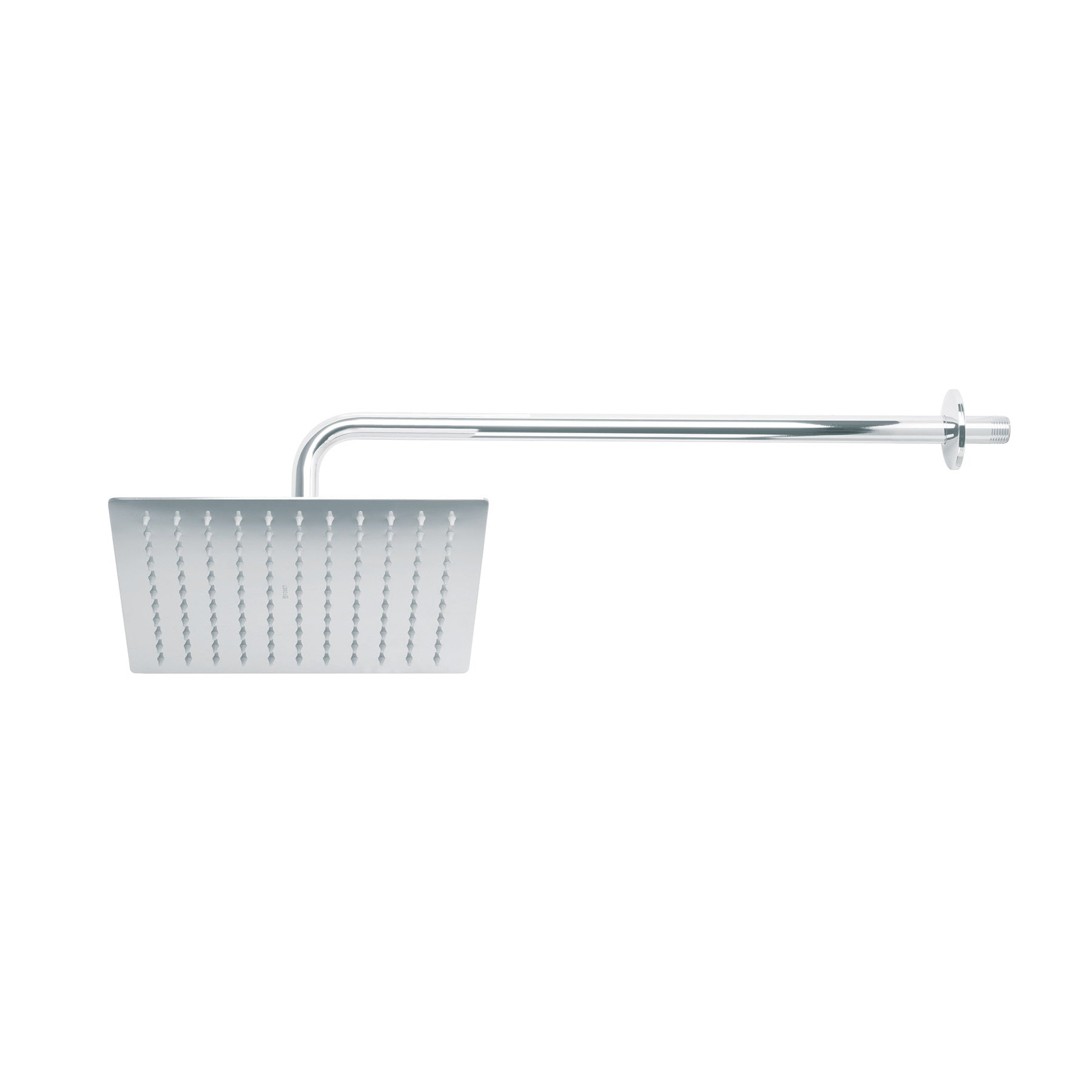 Regadera plato cuadrado 10' con brazo, cromo, FOSET RIVIERA