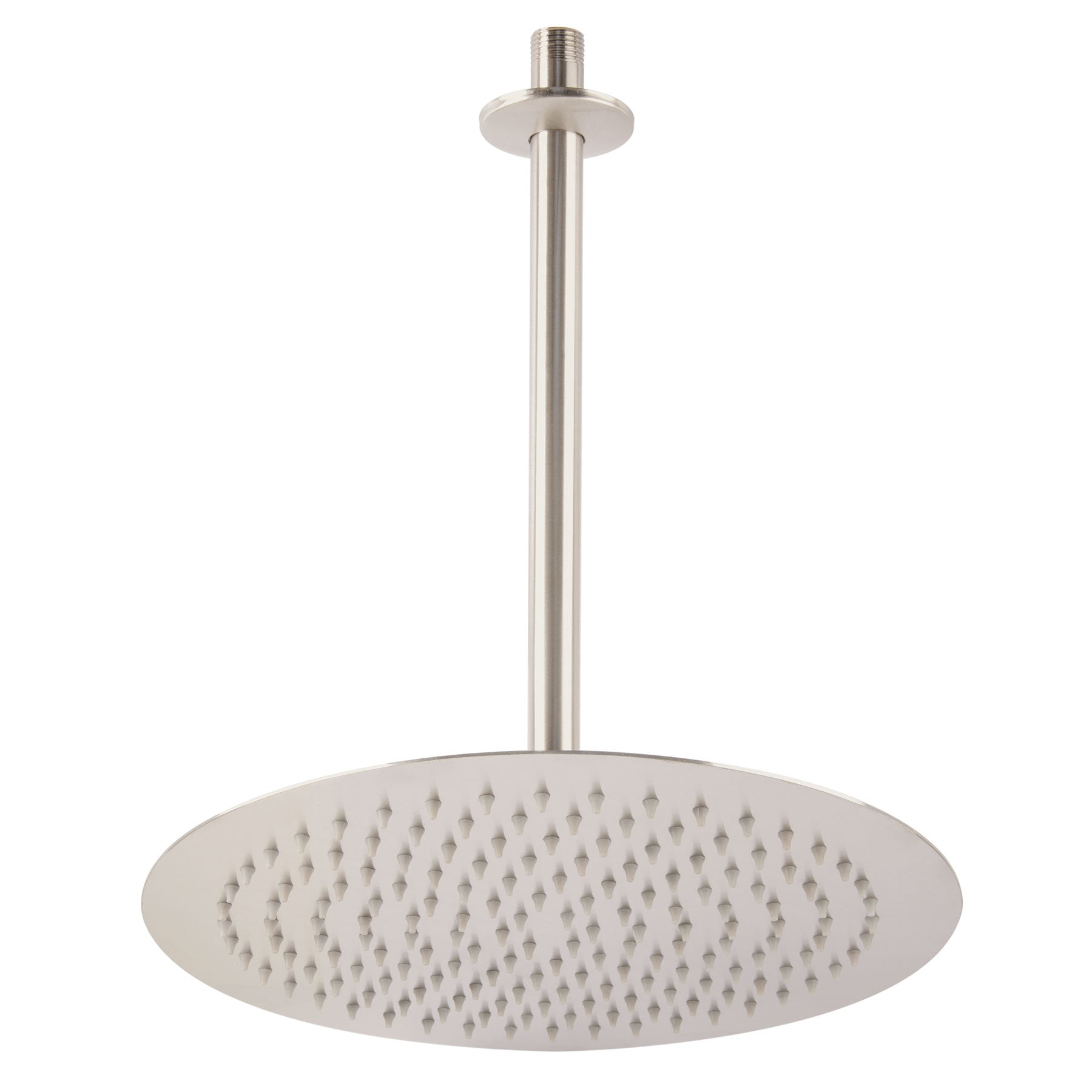 Regadera plato redondo 12' con brazo, satin, FOSET RIVIERA