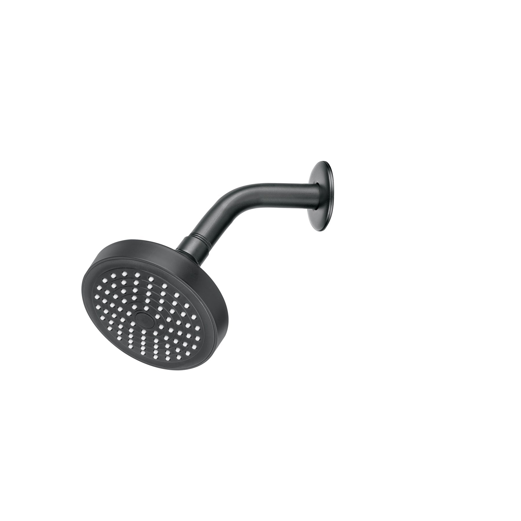 Regadera redonda 4-1/4' brazo y chapeton, negro, Basic