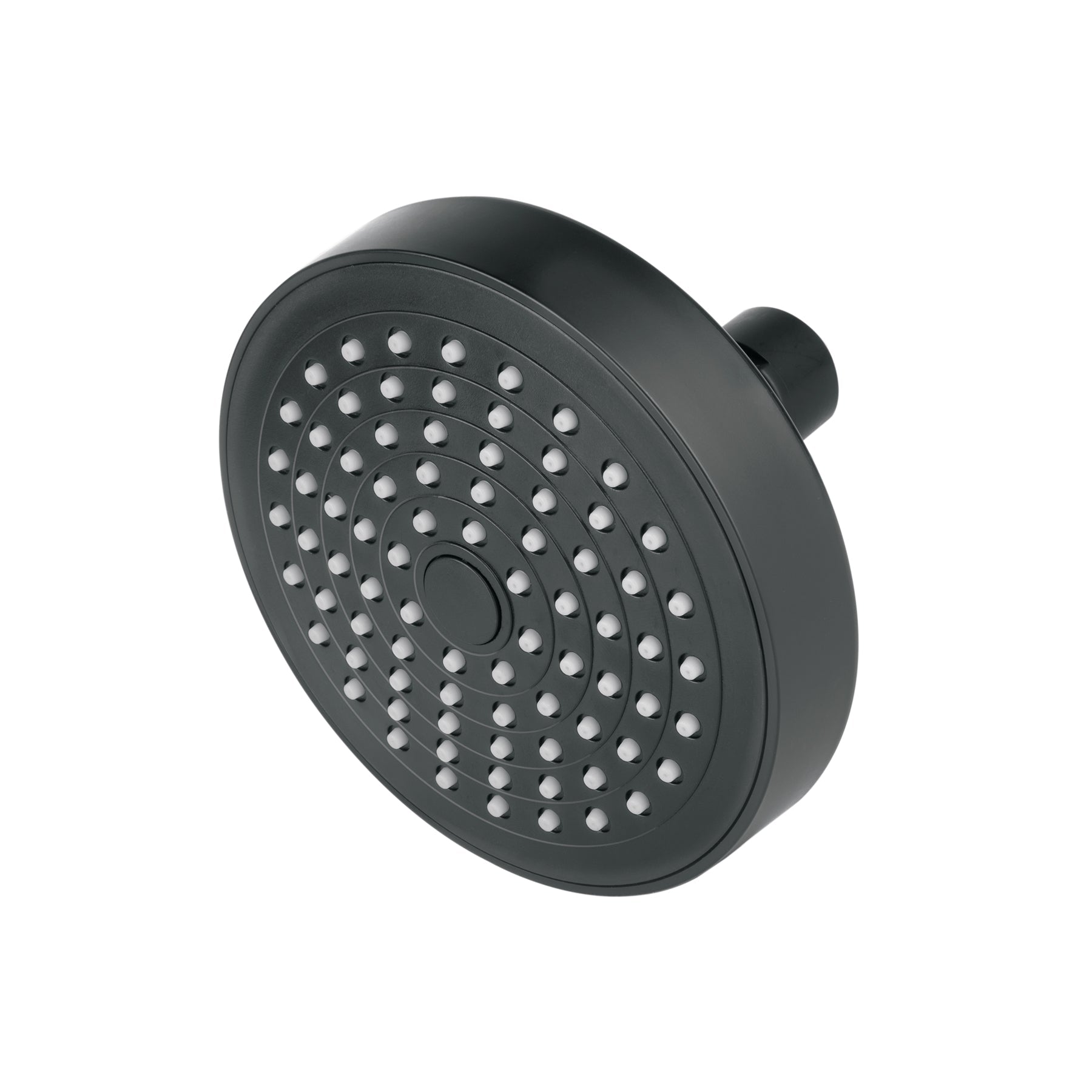Regadera redonda de ABS 4-1/4' sin brazo, negro, Basic