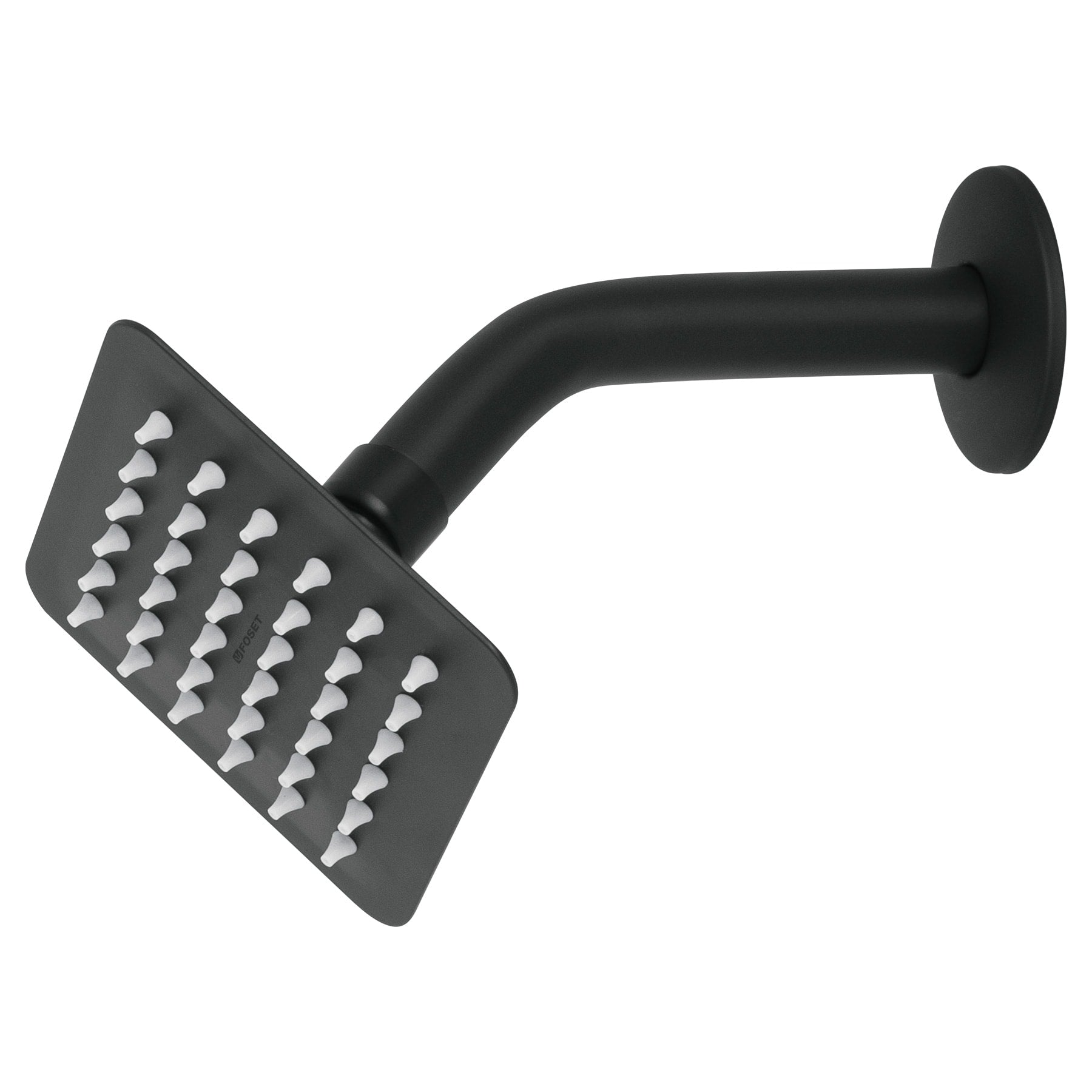 Regadera cuadrada 4', acero inox, con brazo, negro, Tubig